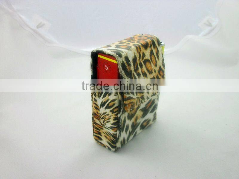 tiger design print pu leather cigarette case cigarette holder leather pouch for cigarette pack