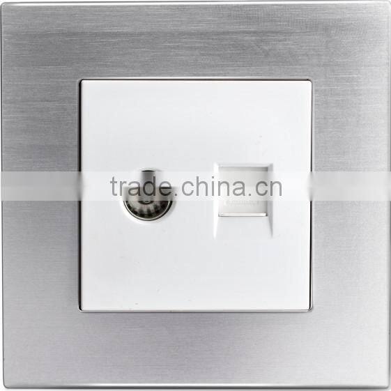 2016 new design IVOR aluminum popular good sell 13A 1 gang switch 3 pin socket light switch