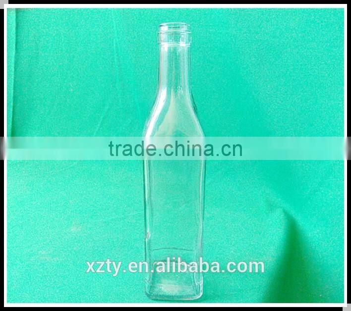 515 ml square glass bottle with stopper for vinegar or sauce