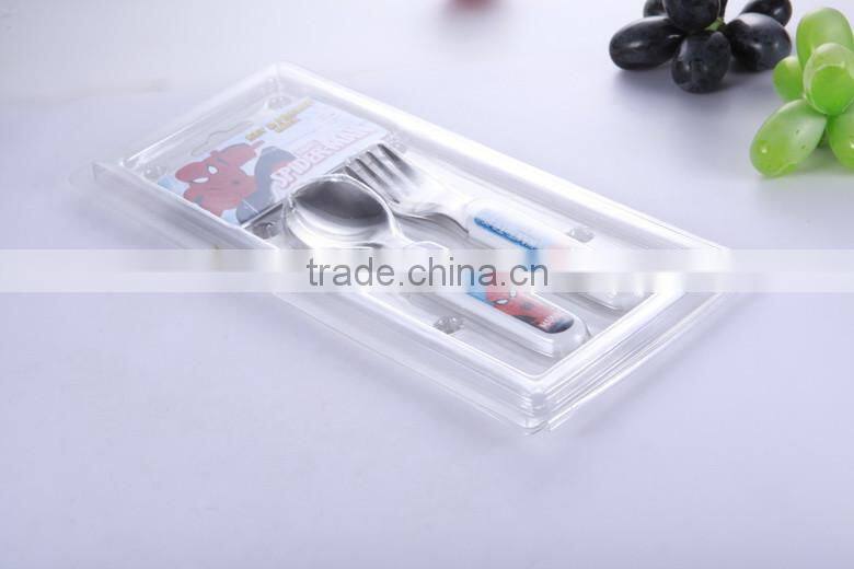 Elegent and Hight Quality Plastic Handle Spoon Fork Baby Cutlery Set