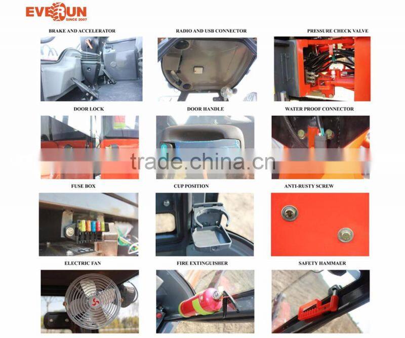 EVERUN brand CE EPA 4 approved 1.6 ton WHEEL LOADER