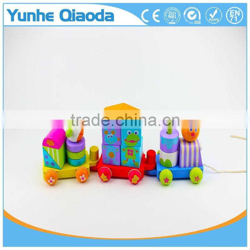colorful Wood stocking Train Toys animal shape Blocks Education Gift