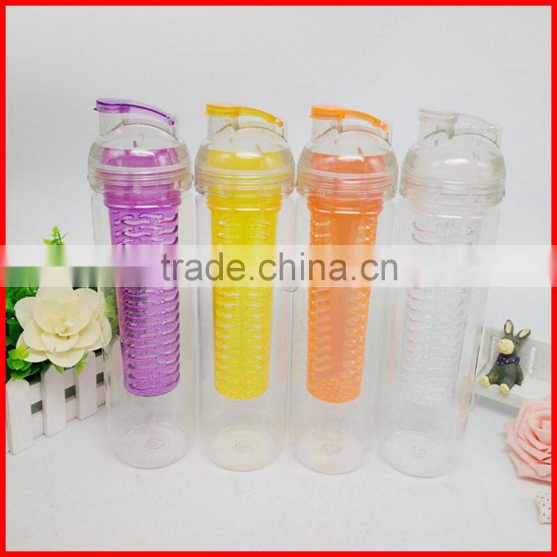 New 900ml Fruit Infuser Tritan Plastic Water Bottle Coffee Bottle Advertising Bottle