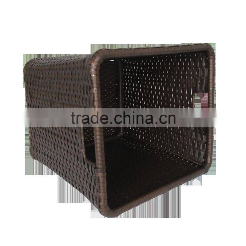 Durable waterproof pe rattan handmade woven baskets for laundry storage