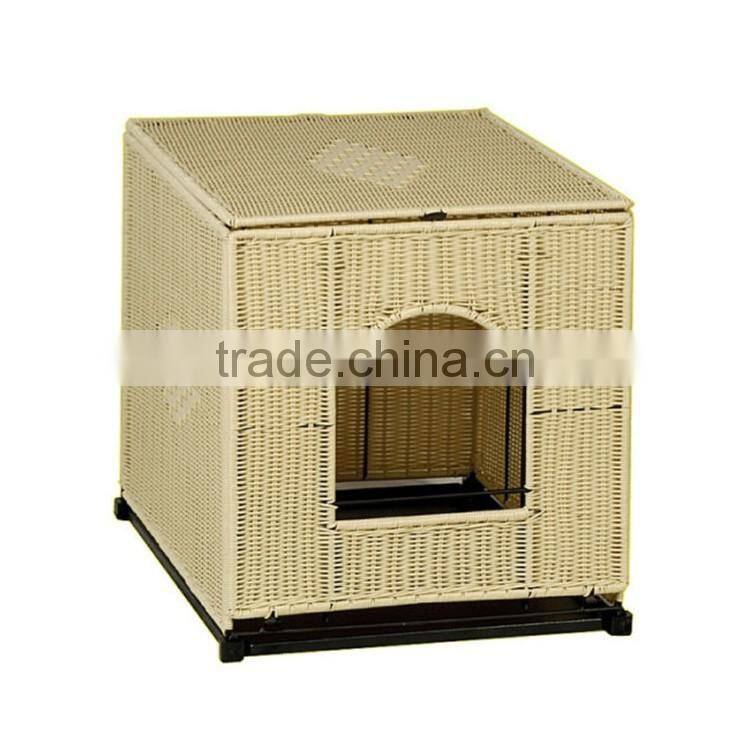 Cat pet product factory latest supply resin wicker & metal craft luxury cat cage