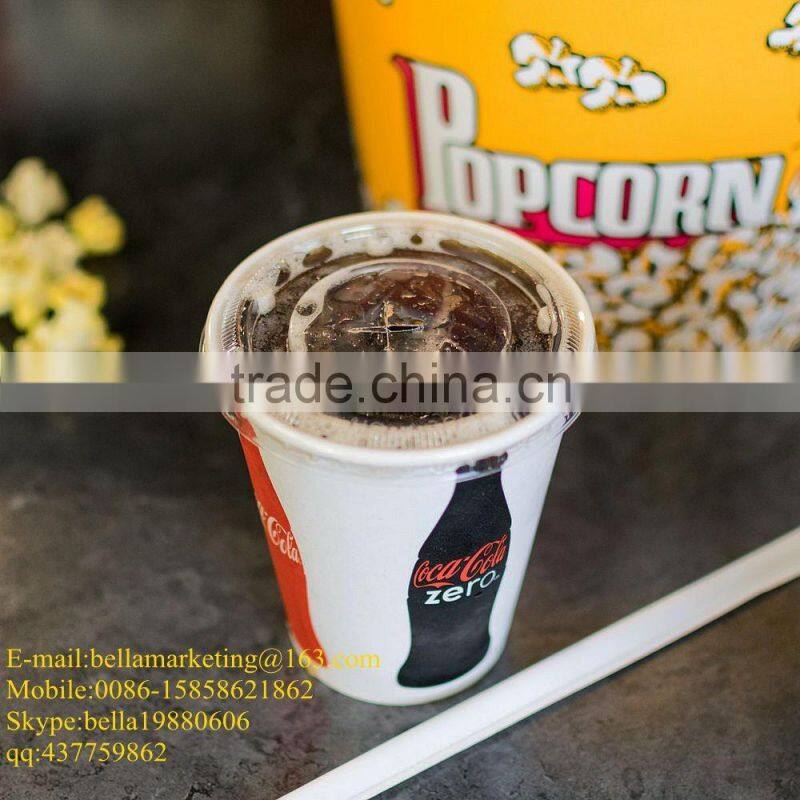 Clear PET Plastic Lid with Straw Slot for 12, 16, 21, 22, and 24 oz. Cups