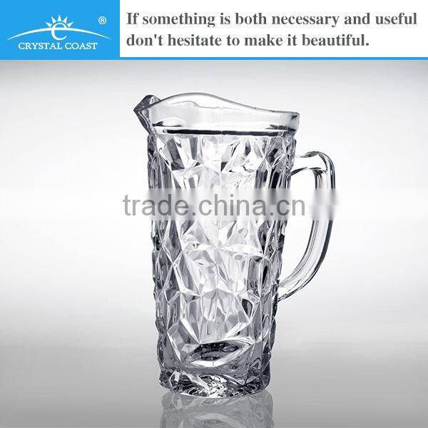 cheap clear decorative iceberg beer water glass pitcher with handle