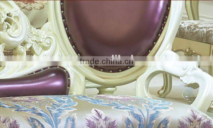 European Style Bed End Stool, Beautiful Designed Wood Carved Chaise Lounge Chair, Palace Princess Sofa Chair (BF01-ML026)