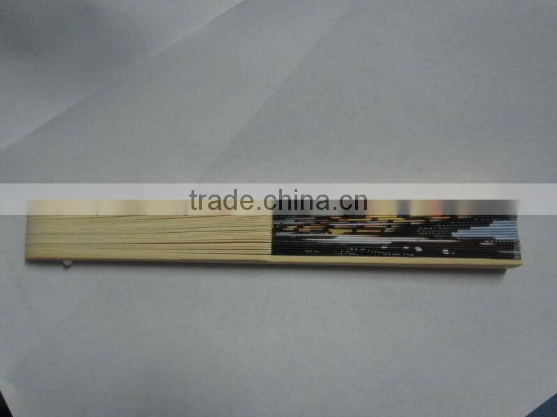 New Desgin Full Logo Printing Fabric Bamboo Fan