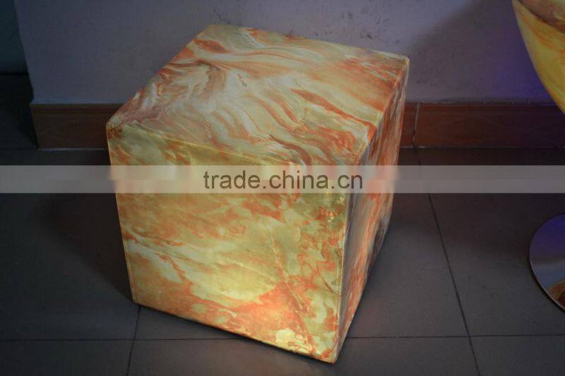 Manufacturer 40CM cube FRP/GFRP (Fiber Reinforced Plastics) chair with remote control 16 mix changeable colors