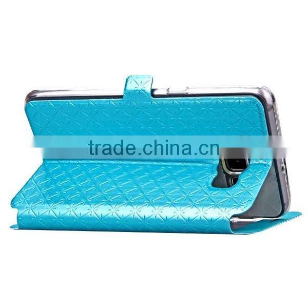 Embossing PU Leather Phone Case, Holder Stand Magnetic Flip leather Case With window For Samsung Note 7