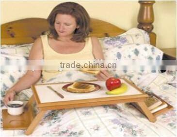 Adjustable Bed Tray With Side Shelves/wooden bed tray/folding bed tray/laptop bed tray