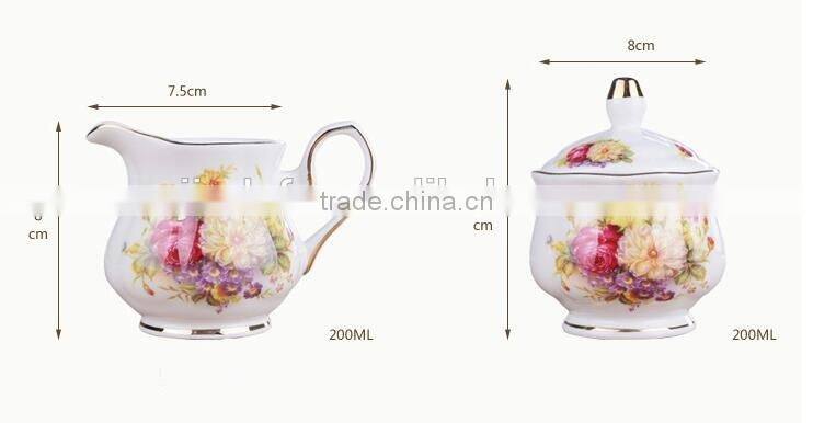 grace porcelain tea set Promotion Porcelain 13pcs Tea Pot Set With Stand