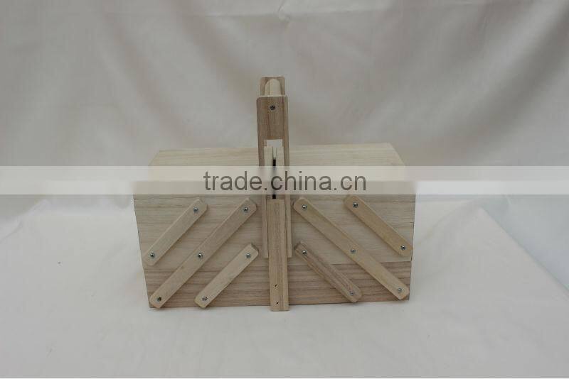 2015 popular customize folding wooden sewing box