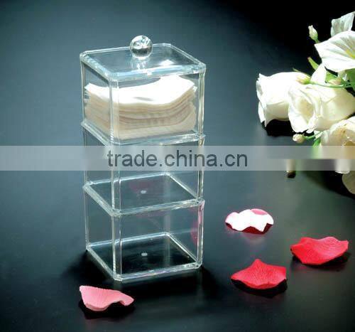 hot selling transparent cotton pads cosmetic organizer