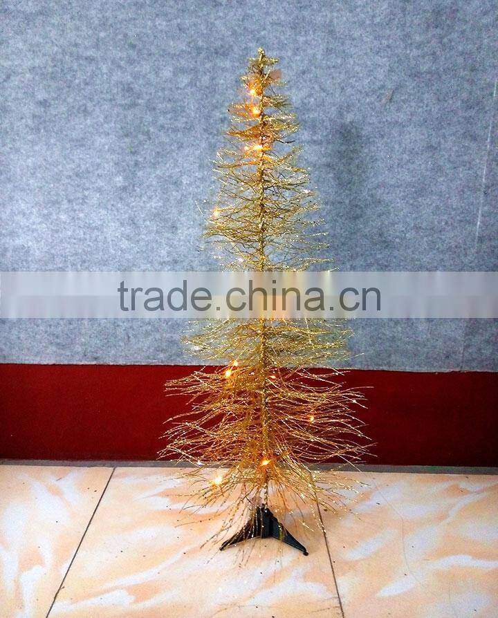 Glitter pine needle artificial christmas tree With Ornaments