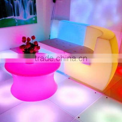 Modern fashion beautiful commerical rechargable system high quality plastic LED sofa with 16 colors change