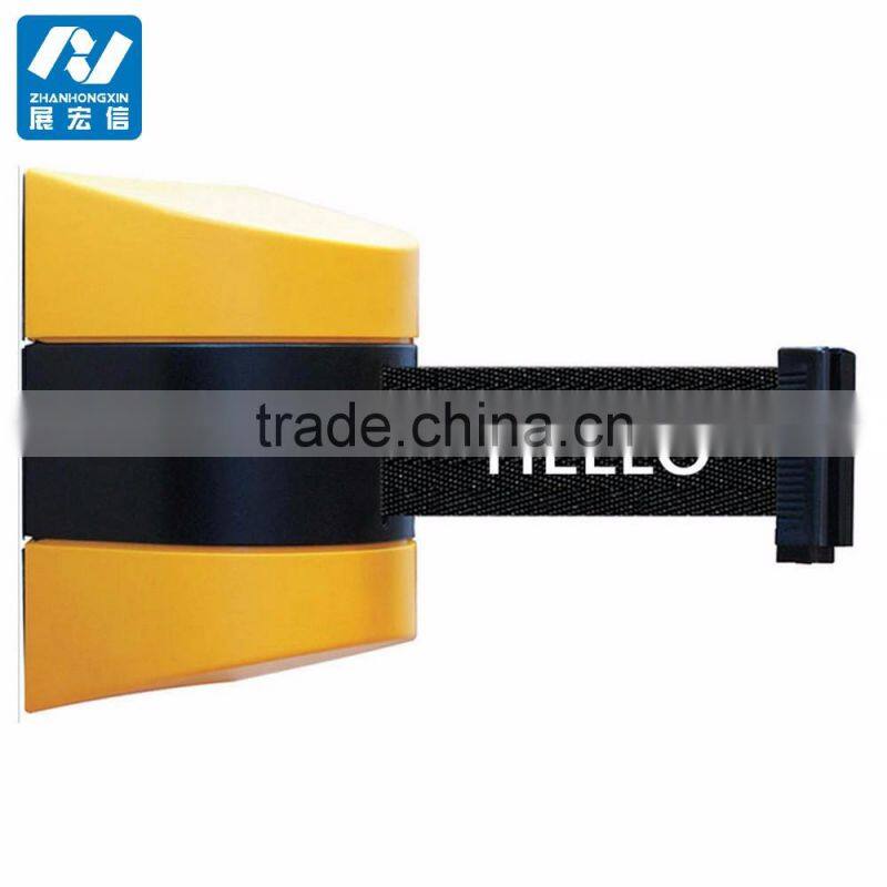 Plastic retractable wall barrier stanchions