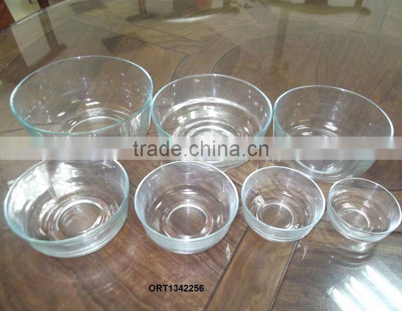 White flower glass bowl,clear bowl
