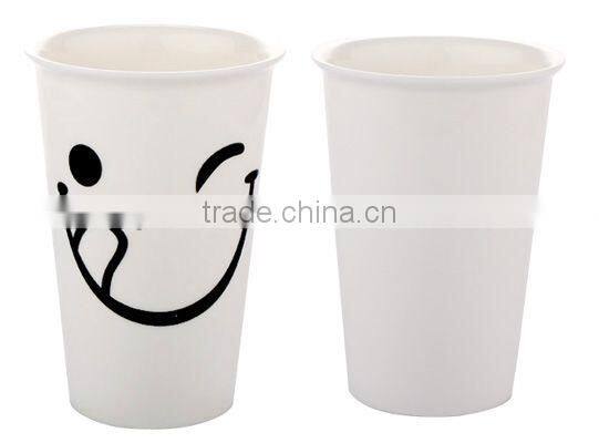 Smilling Empression Single-wall Starbucks Porcelain Mug