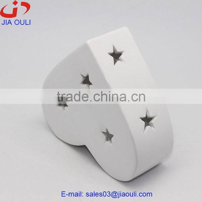 Angel shape white ceramic Candle warmer lamp, Beautifully Carved Ceramic Lantern