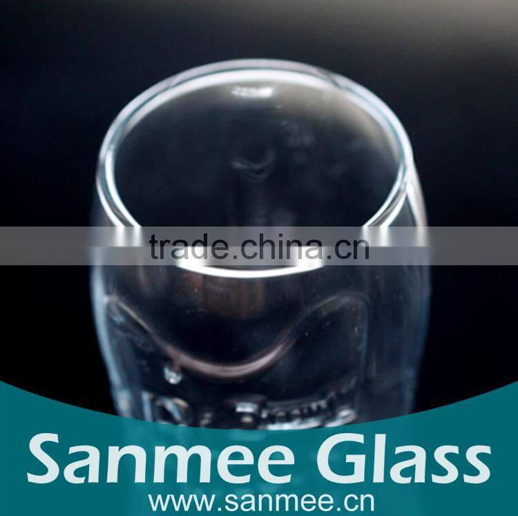 366ml Machine Pressed Blown Embossed Logo Gift Glass Cup