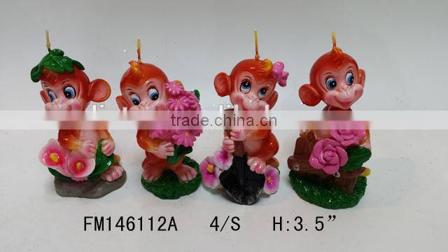high quality lovely monkey shape candle wholesale for 2016 new year gift