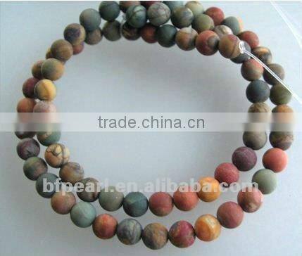wholesale matte 16" 10 rondelle Picasso jasper beads