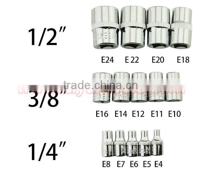 14pcs 1/4 3/8 and 1/2 Drive E-type Socket Set Star Socket wrench
