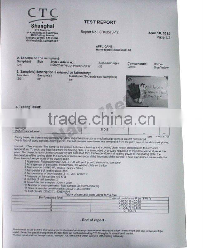 NMSAFETY winter use,orange nappy acrylic liner coated black latex glove