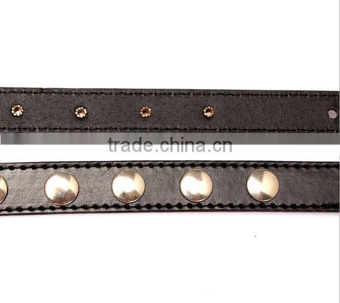 Wholesale rivet decorated D pattern buckle sex women lady thin PU waist belt