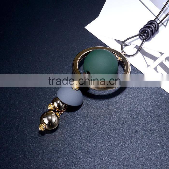 large ball hoop pendant necklace geometric pendant long necklace Korea new design sweater necklace