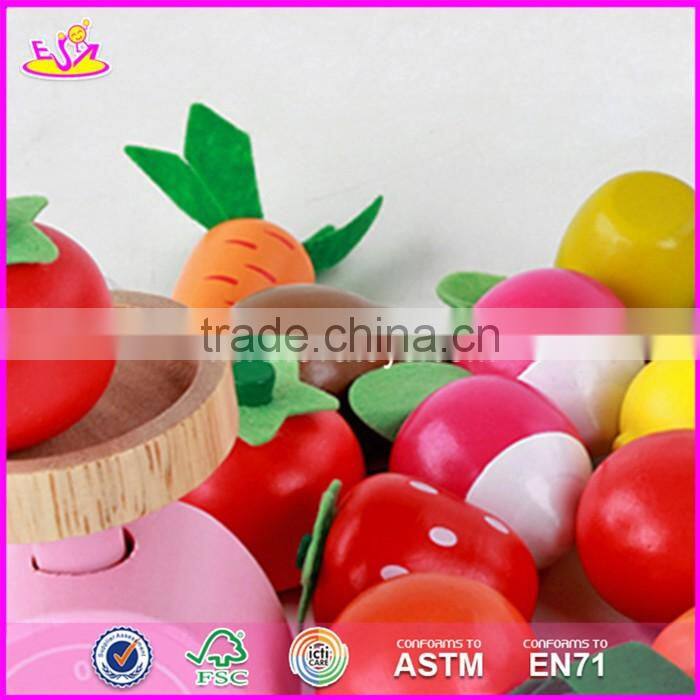 2017 New design funny pretend play wooden kids play supermarket W10A061