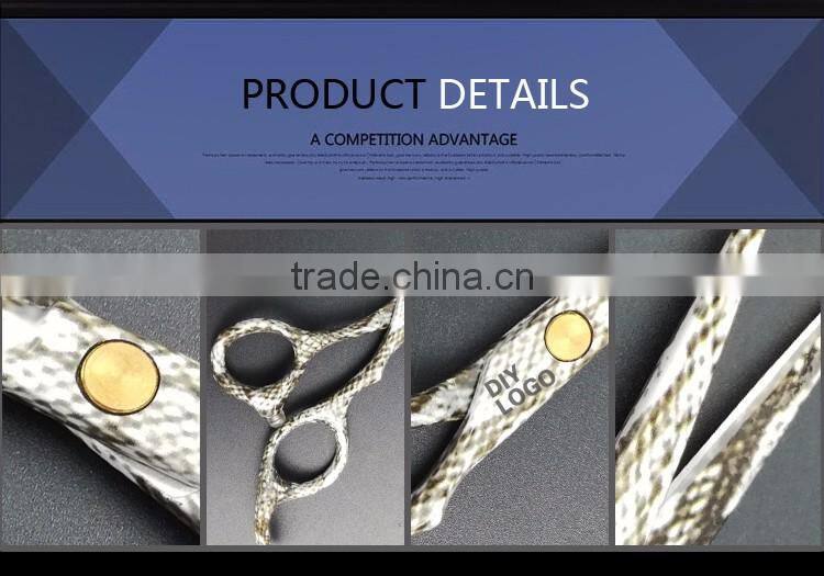 QJ-HC48 Punk style hair dresser cutting scissor with special pattern