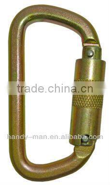 35KN With Captive Pin Connecting Devices Steel D Safety Carabiner Hook