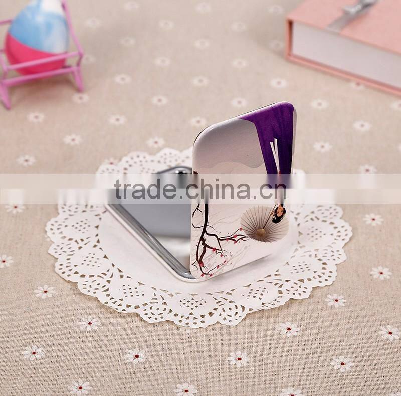 CJA17-Chrome Finishing customized Makeup Pocket hand mirror foldabel mirror