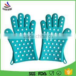 Hot sale long silicone baking gloves food grade silicone BBQ gloves/silicone oven mitts