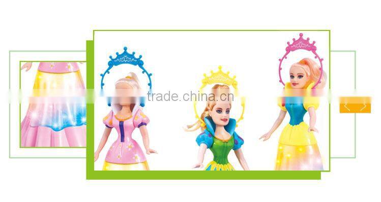 Latest plastic miusical battery operated doll toy girl
