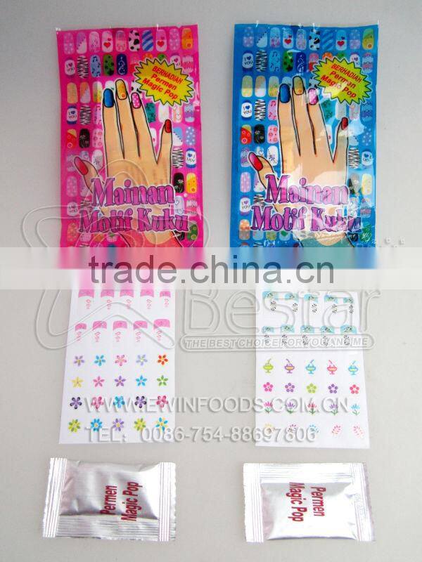 Girl Nail Sticker With Popping Candy