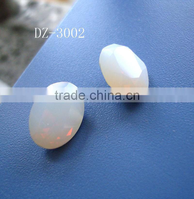 Factory price DZ-3002 decorative lead free oval light siam crystal stone for garment accessories