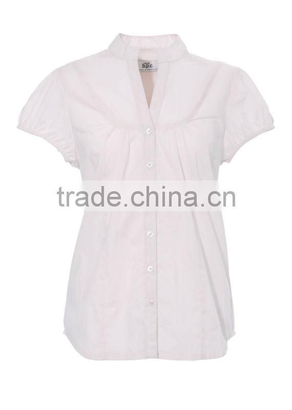ladies plus size blouse short sleeve cotton blouse