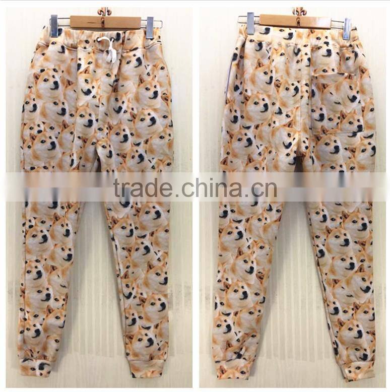 New arrival fashion design print dog latest wholesale printed men emoji jogger pants