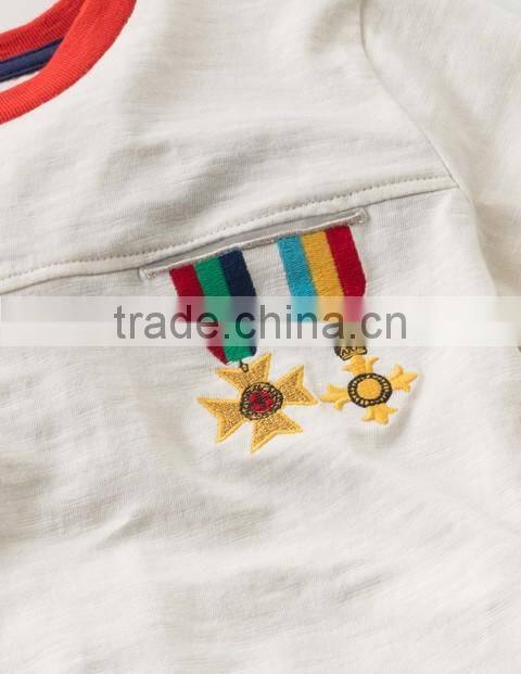 Wholesale breathable Sun wear Hand-make embroider Custom t-shirt for children wear