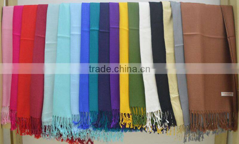 Fashion women twill hot popular pashmina shawl 100%viscose solid color