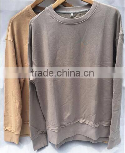 High quality streetwear classic loose hanging shoulder joker fleece/old damage flash head long sleeved fleece for male