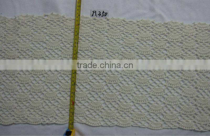 crochet scallop pattern cotton garment fabric