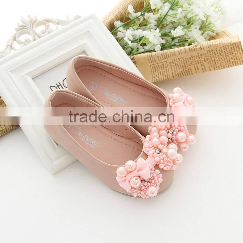 girls fancy leather school shoes children pearls flat shoes