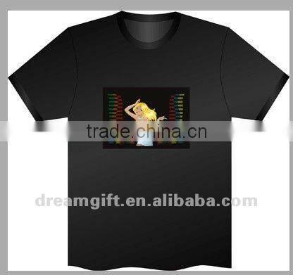 2012 LED flashing T-Shirt Sound Activated Light Up Down Music Party Equalizer