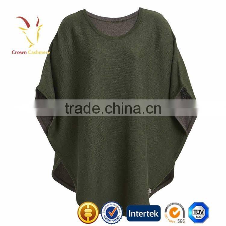 Women Merino Wool Knit Plus Size Ponchos