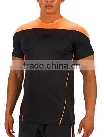 Men Bodybuilding Gym Fitness 100% Polyester Running T Shirt